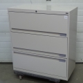 Smed Beige 3 Drawer Lateral File Cabinet, Locking